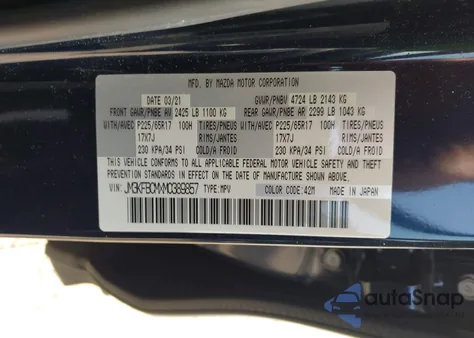 2021 Mazda Cx-5 Touring z USA, uszkodzony, nr VIN JM3KFBCMXM0389857